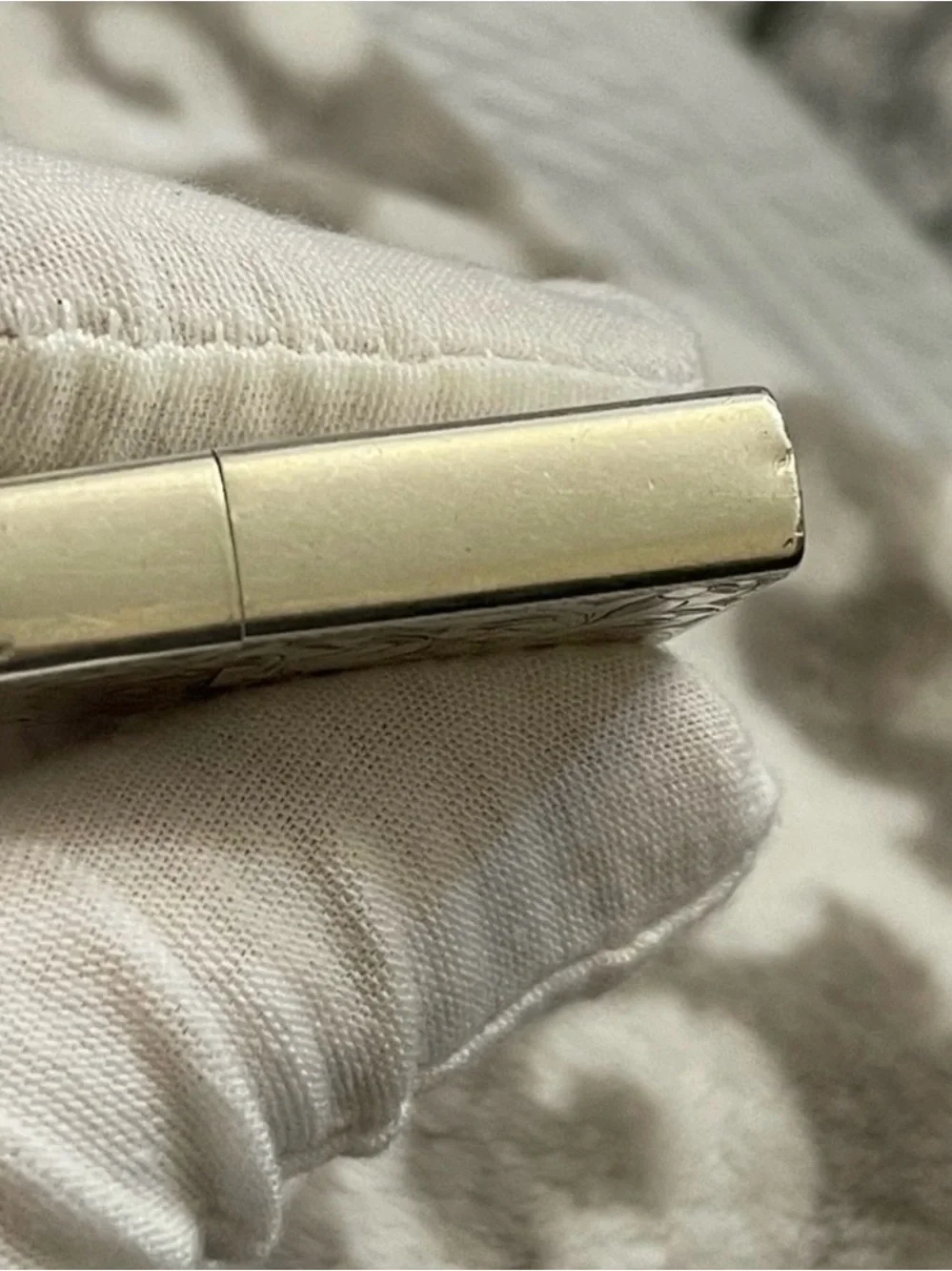 Vintage Sterling Silver 925 Pocket Case Japan 35.35g Florentine Scroll